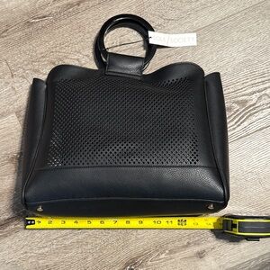 Sole Society Black Perforated Handbag